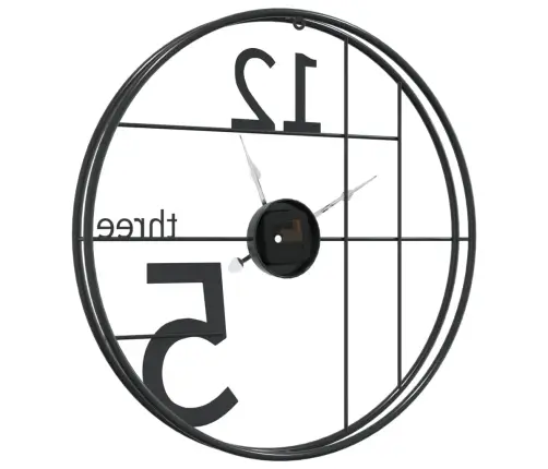 Sienas Pulkstenis, Melns, Ø50 Cm, Dzelzs Vidaxl
