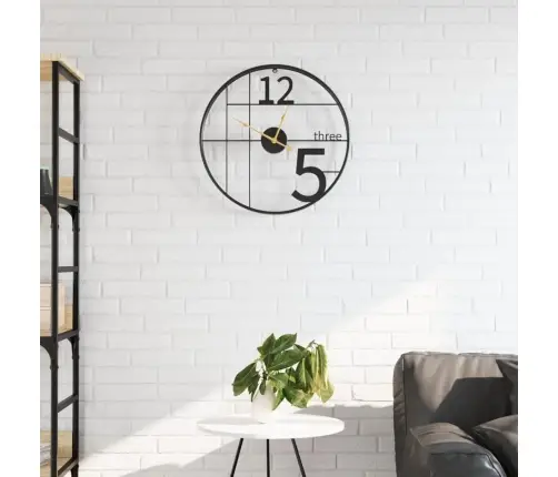 Sienas Pulkstenis, Melns, Ø50 Cm, Dzelzs Vidaxl