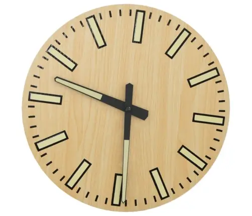 Sienas Pulkstenis Ar Izgaismotām Atzīmēm Un Rādītājiem, Ø30 Cm Vidaxl