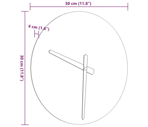 Sienas Pulkstenis Ar Izgaismotām Atzīmēm Un Rādītājiem, Ø30 Cm Vidaxl