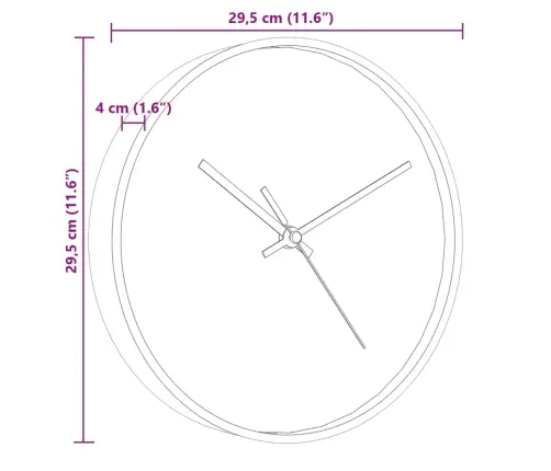Sieninis Laikrodis, Auksinis/Mėlynas, 29,5cm Ps/Stiklas