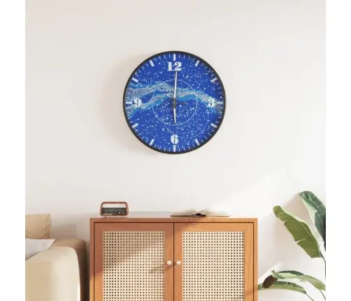 Sieninis Laikrodis Su Šviečiančiomis Rodyklėmis, Mėlynas, Ø30Cm