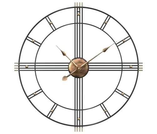 Sienas Pulkstenis, Melns, Ø60 Cm, Dzelzs Vidaxl