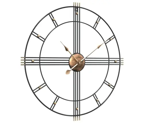 Sienas Pulkstenis, Melns, Ø60 Cm, Dzelzs Vidaxl