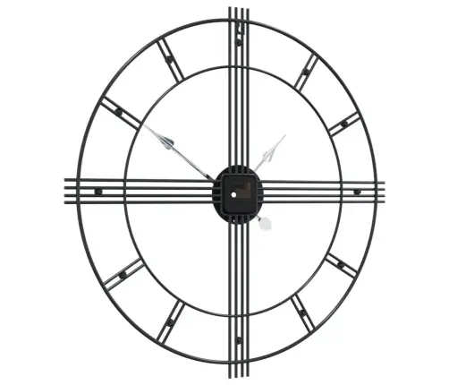 Sienas Pulkstenis, Melns, Ø60 Cm, Dzelzs Vidaxl