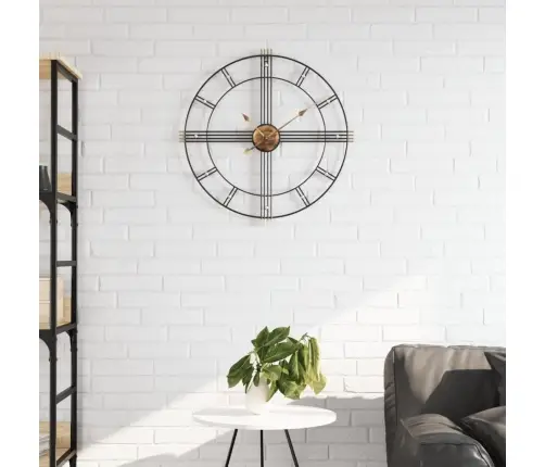 Sienas Pulkstenis, Melns, Ø60 Cm, Dzelzs Vidaxl