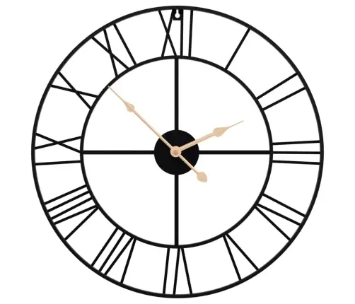 Sienas Pulkstenis, Melns, Ø50 Cm, Dzelzs Vidaxl