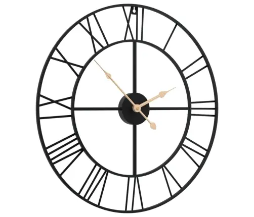 Sienas Pulkstenis, Melns, Ø50 Cm, Dzelzs Vidaxl