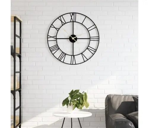 Sienas Pulkstenis, Melns, Ø50 Cm, Dzelzs Vidaxl