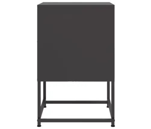 Naktsskapītis, Melns, 36X39X60,5 Cm, Tērauds Vidaxl