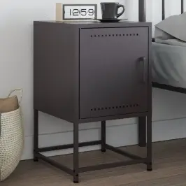 Naktsskapītis, Melns, 36X39X60,5 Cm, Tērauds Vidaxl