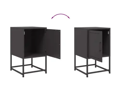 Naktsskapīši 2 Gab. Melns 36X39X60,5 Cm Tērauds Vidaxl