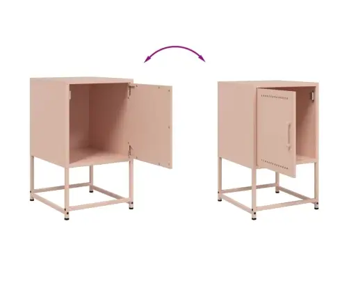 Naktinė Spintelė, Rožinės Spalvos, 36X39X60,5cm Plienas