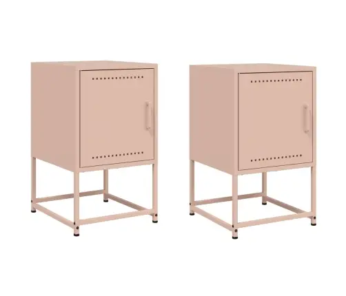 Naktsskapīši, 2 Gab., Rozā, 36X39X60,5 Cm, Tērauds Vidaxl