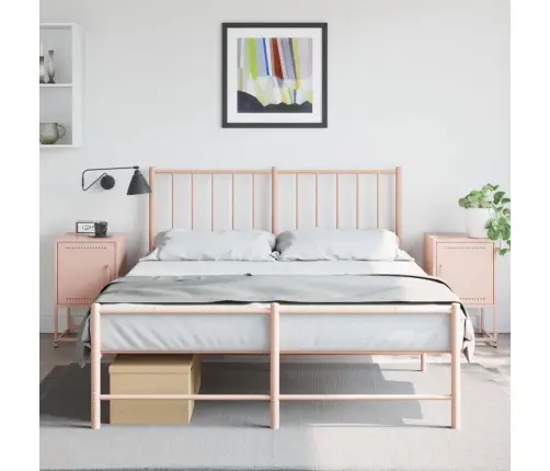 Naktsskapīši, 2 Gab., Rozā, 36X39X60,5 Cm, Tērauds Vidaxl