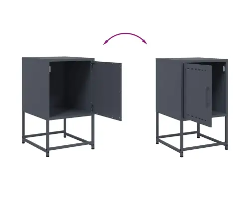 Naktsskapītis, Antracītpelēks, 36X39X60,5 Cm, Tērauds Vidaxl Naktsskapītis, Antracītpelēks, 36X39X60,5 Cm, Tērauds Vidaxl