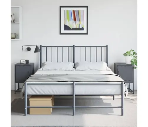 Naktsskapīši, 2 Gab., Pelēki, 36X39X60,5 Cm, Tērauds Vidaxl