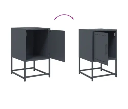 Naktsskapīši, 2 Gab., Pelēki, 36X39X60,5 Cm, Tērauds Vidaxl