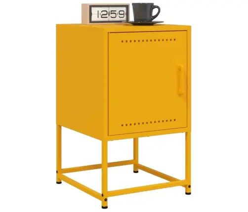 Naktsskapītis, 36X39X60,5 Cm, Tērauds, Sinepju Dzeltens Vidaxl
