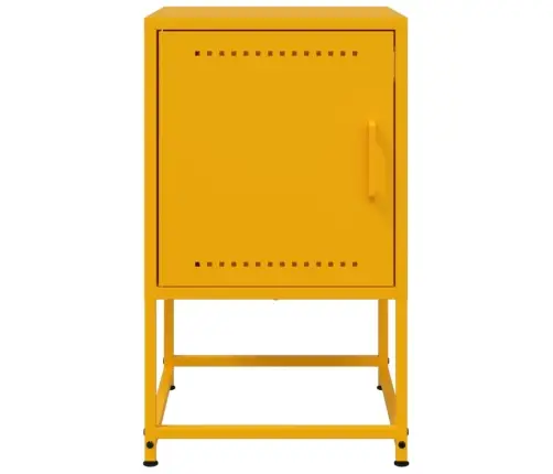 Naktsskapītis, 36X39X60,5 Cm, Tērauds, Sinepju Dzeltens Vidaxl