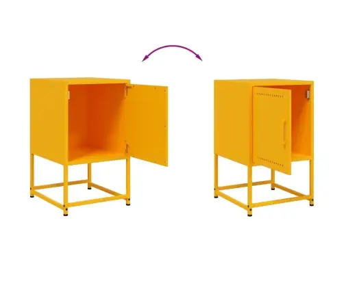 Naktsskapītis, 36X39X60,5 Cm, Tērauds, Sinepju Dzeltens Vidaxl