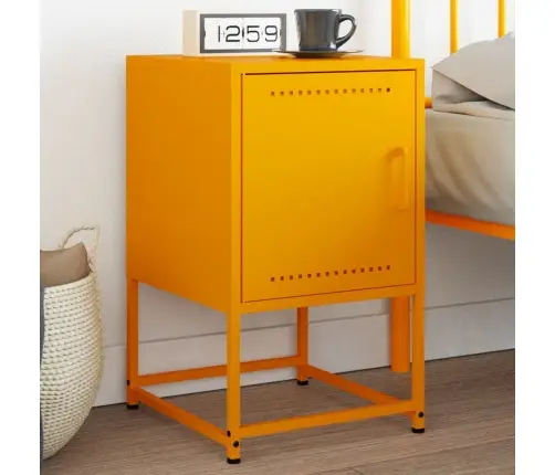 Naktsskapītis, 36X39X60,5 Cm, Tērauds, Sinepju Dzeltens Vidaxl