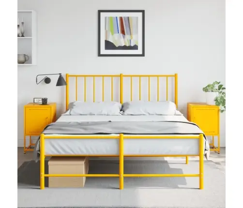 Naktsskapīši, 2 Gab., Sinepju Dzelteni, 36X39X60,5 Cm, Tērauds Vidaxl