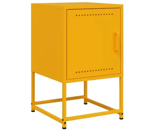 Naktsskapīši, 2 Gab., Sinepju Dzelteni, 36X39X60,5 Cm, Tērauds Vidaxl