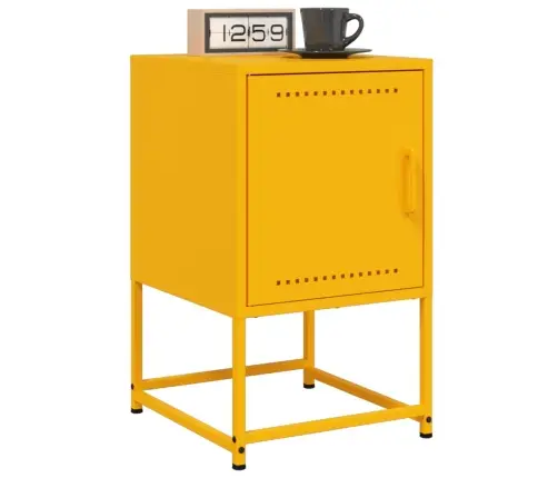 Naktsskapīši, 2 Gab., Sinepju Dzelteni, 36X39X60,5 Cm, Tērauds Vidaxl