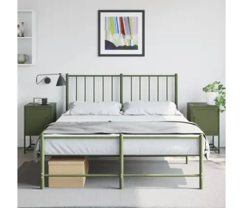 Naktsskapīši, 2 Gab., Olīvu Zaļi, 36X39X60,5 Cm, Tērauds Vidaxl