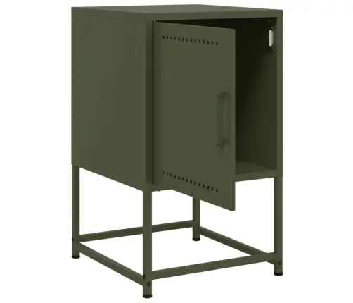 Naktsskapīši, 2 Gab., Olīvu Zaļi, 36X39X60,5 Cm, Tērauds Vidaxl