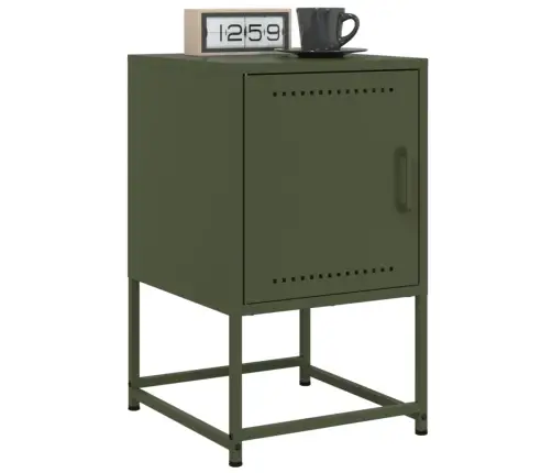 Naktsskapīši, 2 Gab., Olīvu Zaļi, 36X39X60,5 Cm, Tērauds Vidaxl