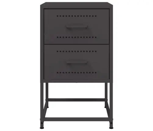 Naktinės Spintelės, 2Vnt., Juodos, 36X39X60,5cm Plienas