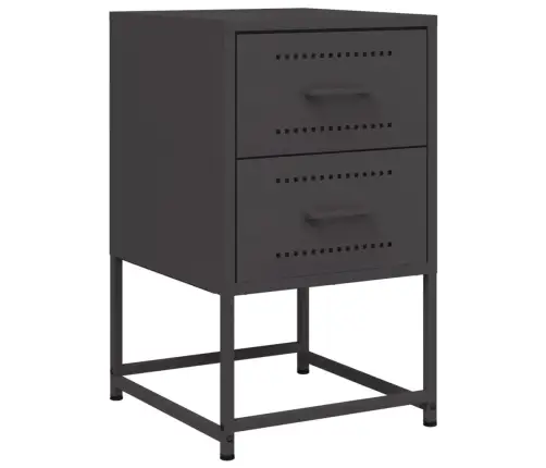 Naktinės Spintelės, 2Vnt., Juodos, 36X39X60,5cm Plienas