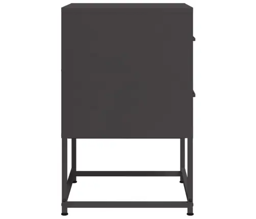 Naktinės Spintelės, 2Vnt., Juodos, 36X39X60,5cm Plienas