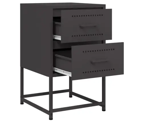 Naktinės Spintelės, 2Vnt., Juodos, 36X39X60,5cm Plienas