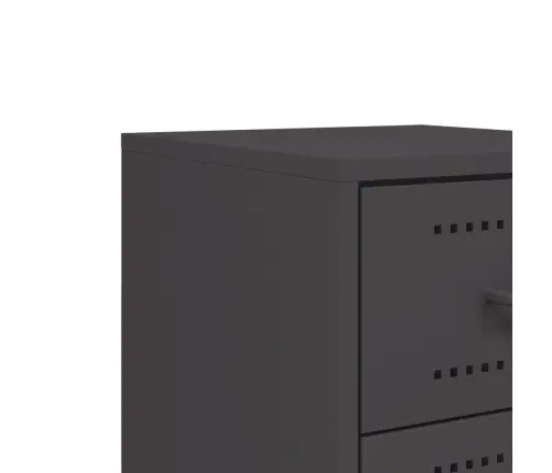 Naktinės Spintelės, 2Vnt., Juodos, 36X39X60,5cm Plienas