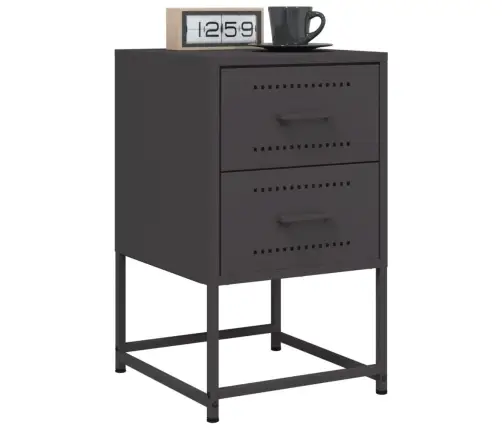 Naktinės Spintelės, 2Vnt., Juodos, 36X39X60,5cm Plienas