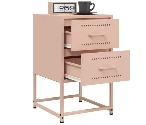Naktsskapītis, Rozā, 36X39X60,5 Cm, Tērauds Vidaxl