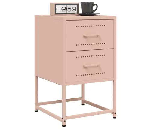 Naktsskapītis, Rozā, 36X39X60,5 Cm, Tērauds Vidaxl