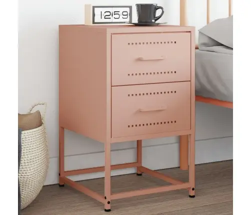 Naktsskapītis, Rozā, 36X39X60,5 Cm, Tērauds Vidaxl