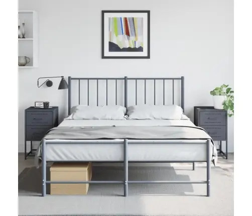 Naktsskapīši, 2 Gab., Pelēki, 36X39X60,5 Cm, Tērauds Vidaxl