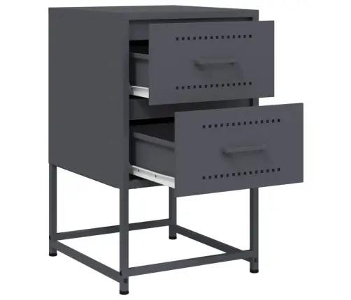 Naktsskapīši, 2 Gab., Pelēki, 36X39X60,5 Cm, Tērauds Vidaxl