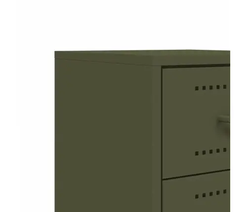 Naktsskapītis, Olīvu Zaļš, 36X39X60,5 Cm, Tērauds Vidaxl
