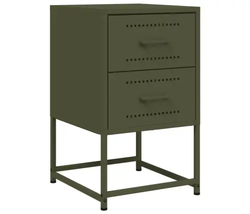 Naktsskapīši, 2 Gab., Olīvu Zaļi, 36X39X60,5 Cm, Tērauds Vidaxl