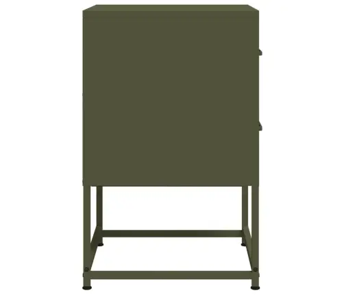Naktsskapīši, 2 Gab., Olīvu Zaļi, 36X39X60,5 Cm, Tērauds Vidaxl