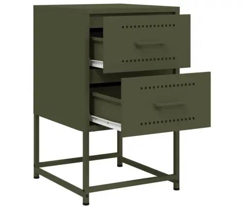 Naktsskapīši, 2 Gab., Olīvu Zaļi, 36X39X60,5 Cm, Tērauds Vidaxl