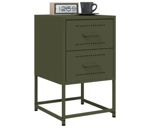 Naktsskapīši, 2 Gab., Olīvu Zaļi, 36X39X60,5 Cm, Tērauds Vidaxl