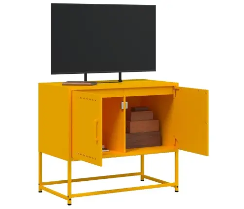 Tv Skapītis, 68,5X39X60,5 Cm, Tērauds, Sinepju Dzeltens Vidaxl