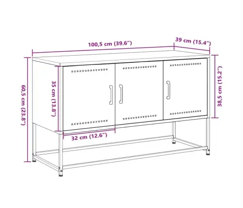 Tv Skapītis, 100,5X39X60,5 Cm, Tērauds, Melns Vidaxl Tv Skapītis, 100,5X39X60,5 Cm, Tērauds, Melns Vidaxl